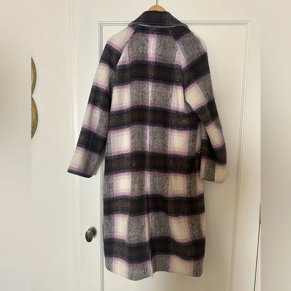 Avec Les Filles Plaid Purple Relaxed Walker Coat - Picture 4 of 7